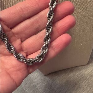 NWT Joy Dravecky Valentina thick rope necklace silver